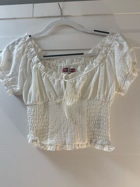 Urban Outfitters Smocked White Top